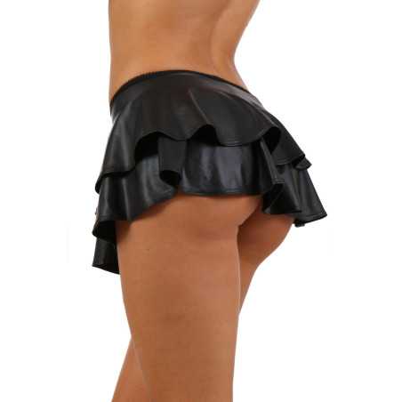 Intime-et-Sens Loveshop 89 Mini Jupe à Volants en Wetlook