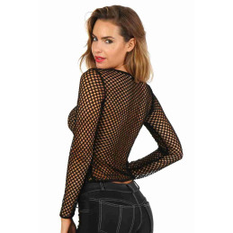 Intime-et-Sens Loveshop 89 Top Grosse Résille Noire
