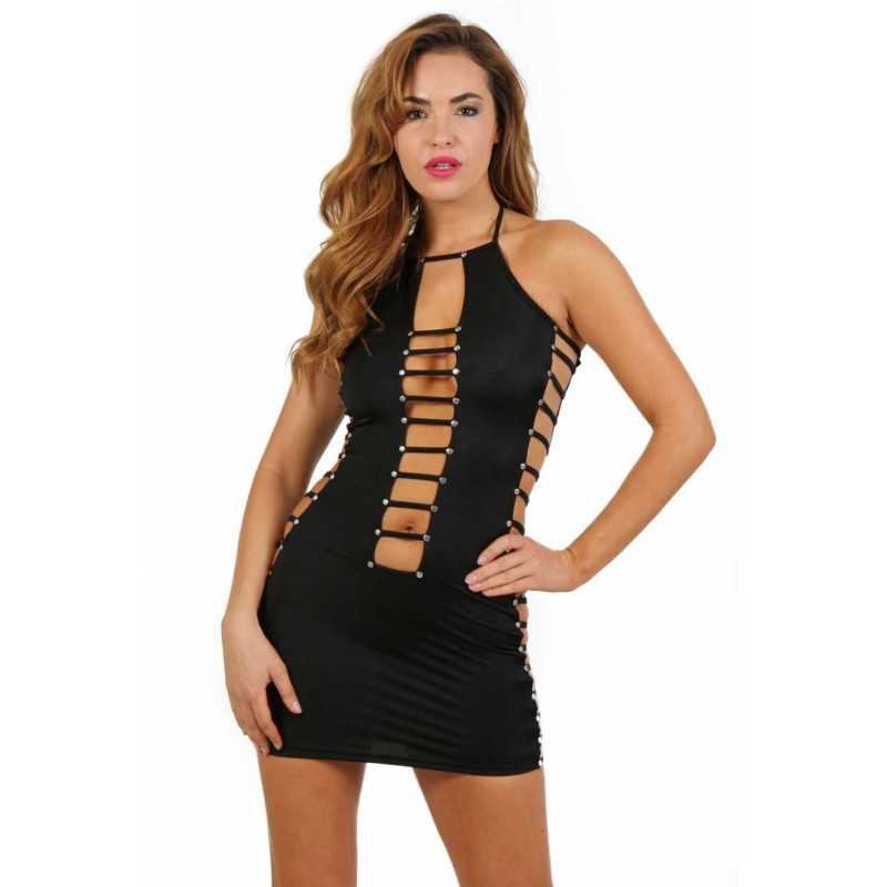 Intime-et-Sens Loveshop 89 Robe Ajourée Avec Rivets Métal