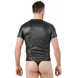Intime-et-Sens Loveshop 89 T Shirt Homme Wetlook Relief Picot