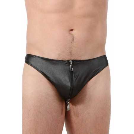 Intime-et-Sens Loveshop 89 String Homme Wetlook Zip Va et Vient