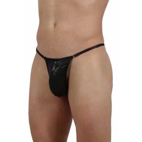 Intime-et-Sens Loveshop 89 String Homme Wetlook Zip Devant