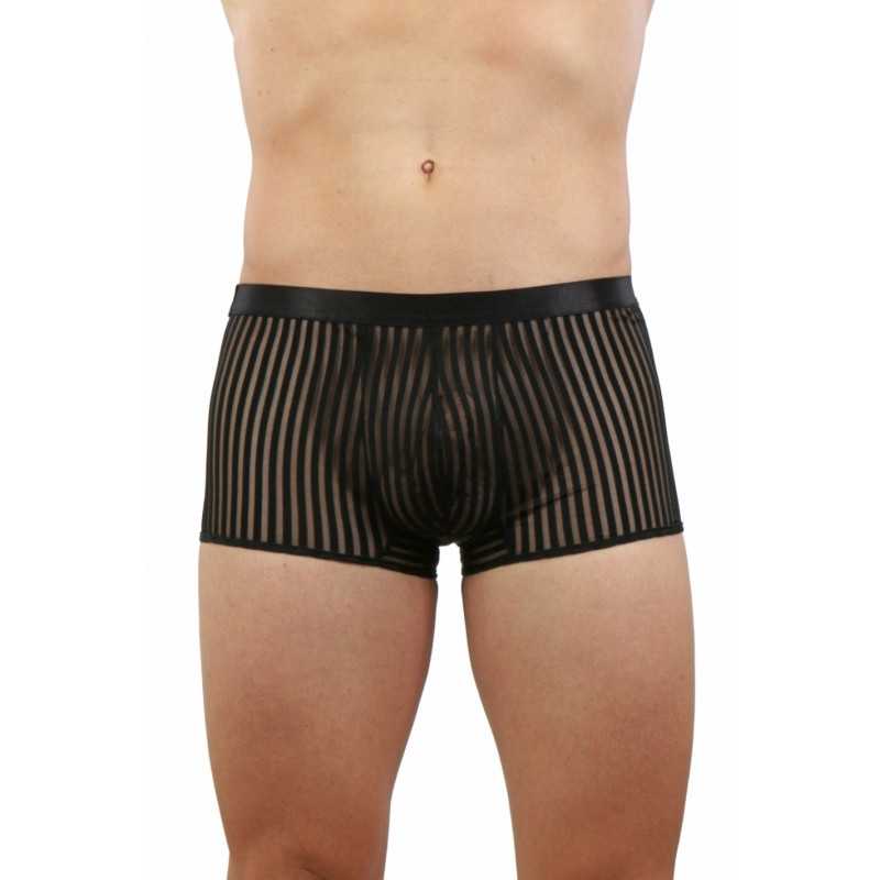 Intime-et-Sens Loveshop 89 Boxer Homme Rayé Micro Résille