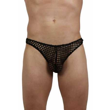 Intime-et-Sens Loveshop 89 String Homme Résille Noire épaisse