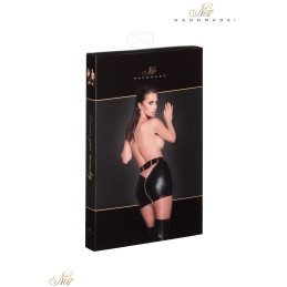 Intime-et-Sens Loveshop 89 Mini jupe wetlook Vinyle zip doré