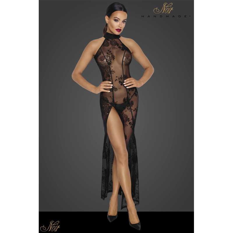 Intime-et-Sens Loveshop 89 Robe longue micro résille floquée