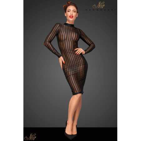 Intime-et-Sens Loveshop 89 Robe mi longue micro résille rayée