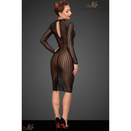Intime-et-Sens Loveshop 89 Robe mi longue micro résille rayée