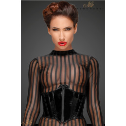 Intime-et-Sens Loveshop 89 Robe mi longue micro résille rayée