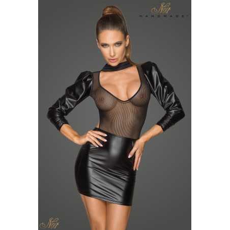 Intime-et-Sens Loveshop 89 Robe wetlook micro résille rayée