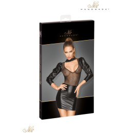 Intime-et-Sens Loveshop 89 Robe wetlook micro résille rayée
