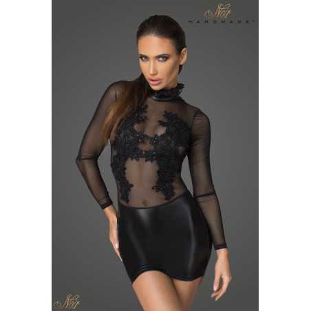 Intime-et-Sens Loveshop 89 Robe courte wetlook et broderie