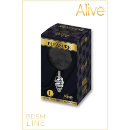 Intime-et-Sens Loveshop 89 Plug Métal Fluffly Twist Pompon noir