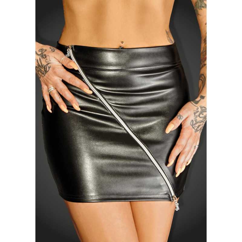 Intime-et-Sens Loveshop 89 Jupe effet cuir zip argenté va et