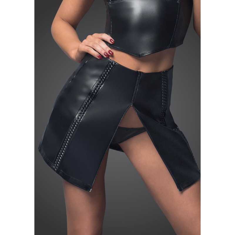Intime-et-Sens Loveshop 89 Jupe effet cuir motif relief zip va