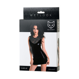 Intime-et-Sens Loveshop 89 Lulu Robe Wetlook Et Dentelle Noire
