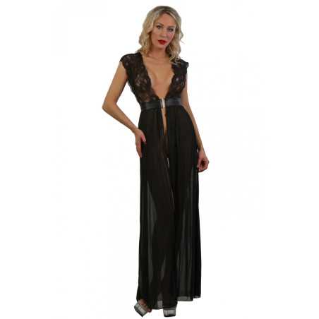 Intime-et-Sens Loveshop 89 Déshabillé Long Micro Résille