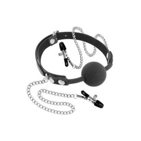 Intime-et-Sens Loveshop 89 Baillon Boule Rigide Et Pince Tétons