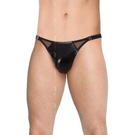 Intime-et-Sens Loveshop 89 String noir wetlook détachable cotés