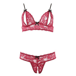 Intime-et-Sens Loveshop 89 Ensemble Dentelle Rouge Bordeaux