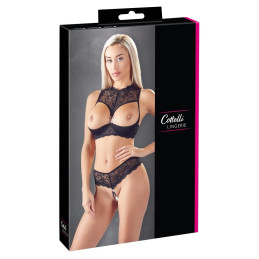 Intime-et-Sens Loveshop 89 Ensemble Dentelle Noire Et Anneaux