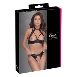 Intime-et-Sens Loveshop 89 Ensemble Satin Broderie Noire Ouvert