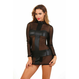 Intime-et-Sens Loveshop 89 Robe Micro Résille Noir Manche