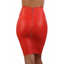 Intime-et-Sens Loveshop 89 Jupe Crayon Wetlook Taille Haute Zip