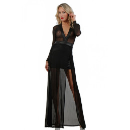 Intime-et-Sens Loveshop 89 Robe Longue Micro Résille et Partie