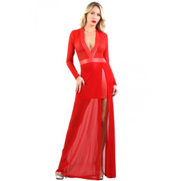 Intime-et-Sens Loveshop 89 Robe Longue Micro Résille et Partie