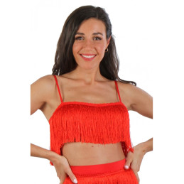 Intime-et-Sens Loveshop 89 Top Court Frange Fluide Rouge