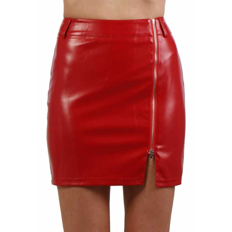 Intime-et-Sens Loveshop 89 Jupe Simili Cuir Fente Zip