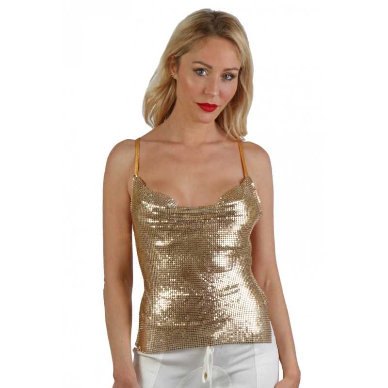 Intime-et-Sens Loveshop 89 Top Métallisé Dos Nu Lacé
