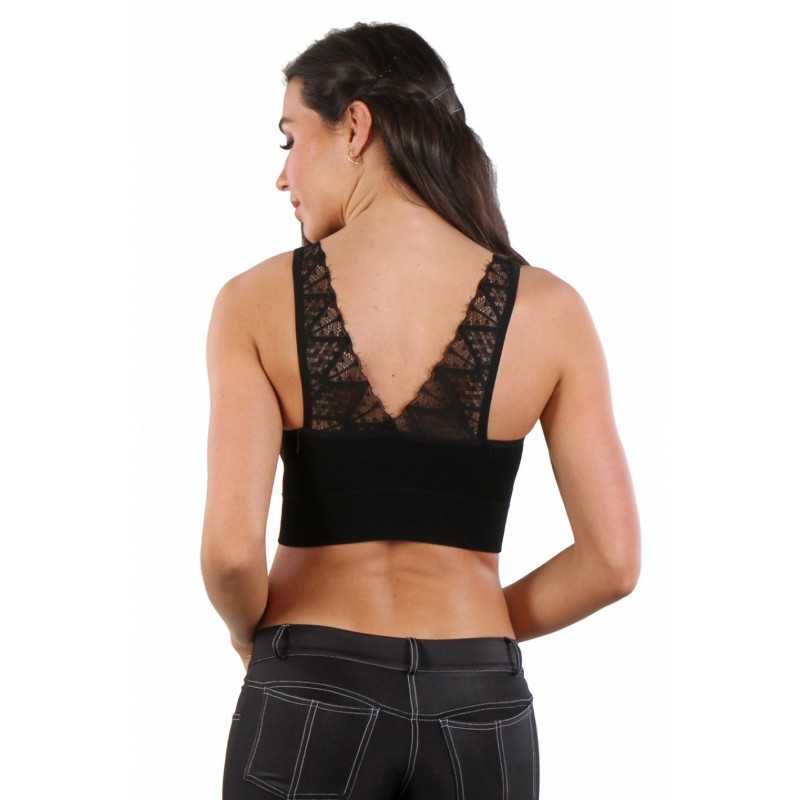 Intime-et-Sens Loveshop 89 Top brassière opaque noir bretelles