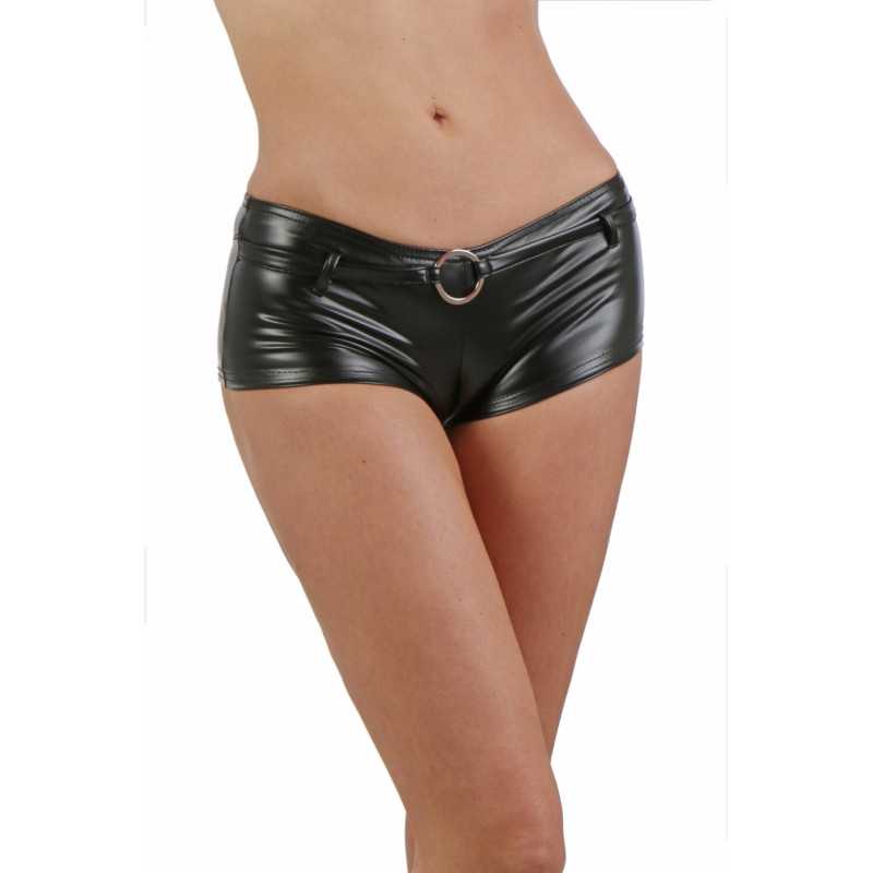 Intime-et-Sens Loveshop 89 Short Wetlook Fluo Ceinture Anneau