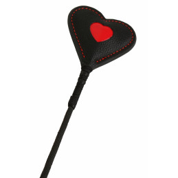 Intime-et-Sens Loveshop 89 Cravache Cuir Noire Coeur Rouge