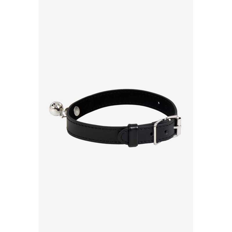 Intime-et-Sens Loveshop 89 Collier Clochette Simili Cuir Noir