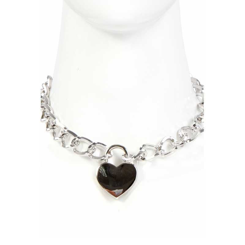 Intime-et-Sens Loveshop 89 Collier Chaine et Coeur Cadenas en