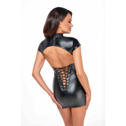 Intime-et-Sens Loveshop 89 Robe Moulante Wetlook Dos Nu Laçage