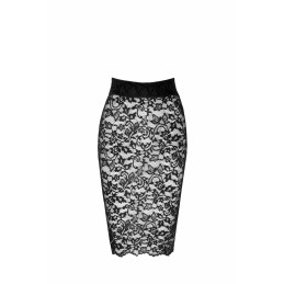 Intime-et-Sens Loveshop 89 Jupe Midi Dentelle Noire Laçage Dos