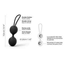 Intime-et-Sens Loveshop 89 Dual Balls Noir Boules de Geisha
