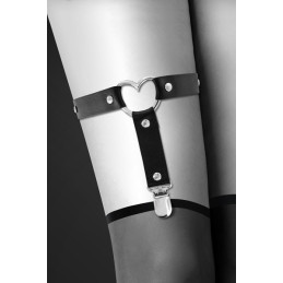 Intime-et-Sens Loveshop 89 Jarretière Coeur simili cuir noir