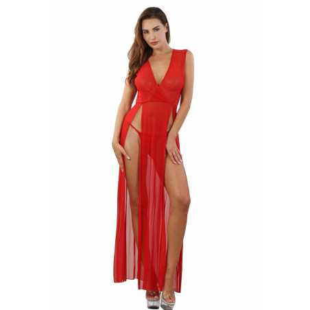 Intime-et-Sens Loveshop 89 Robe longue micro résille dentelle