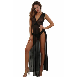 Intime-et-Sens Loveshop 89 Robe longue micro résille dentelle