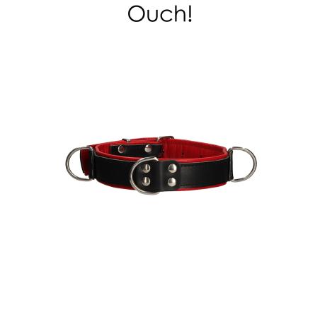 Collier Bondage Deluxe rouge et noir