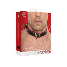 Collier Bondage Deluxe rouge et noir