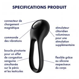 .Anneau pénien vibrant Majestic Duo Satisfyer