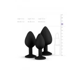 Kit entrainement 3 Butt plugs noir - Easy Toys
