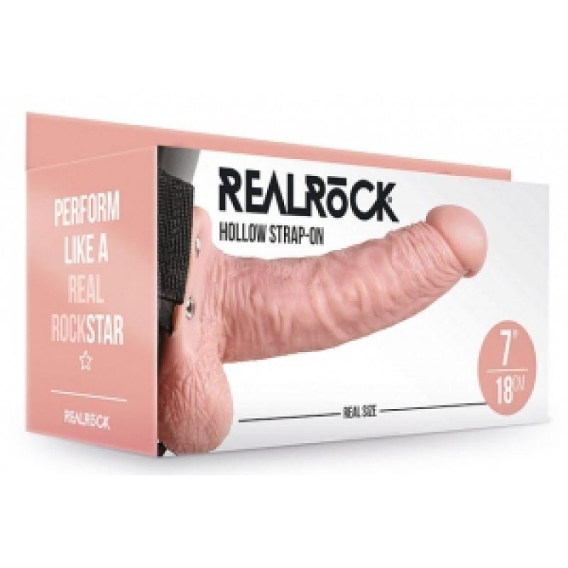 .Gode ceinture creux Hollow Strap On RealRock 18 x 4.5cm