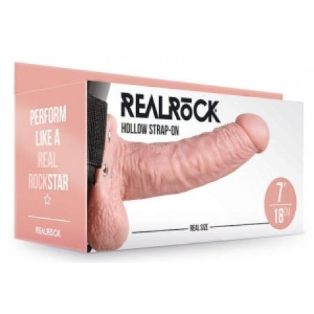 .Gode ceinture creux Hollow Strap On RealRock 18 x 4.5cm
